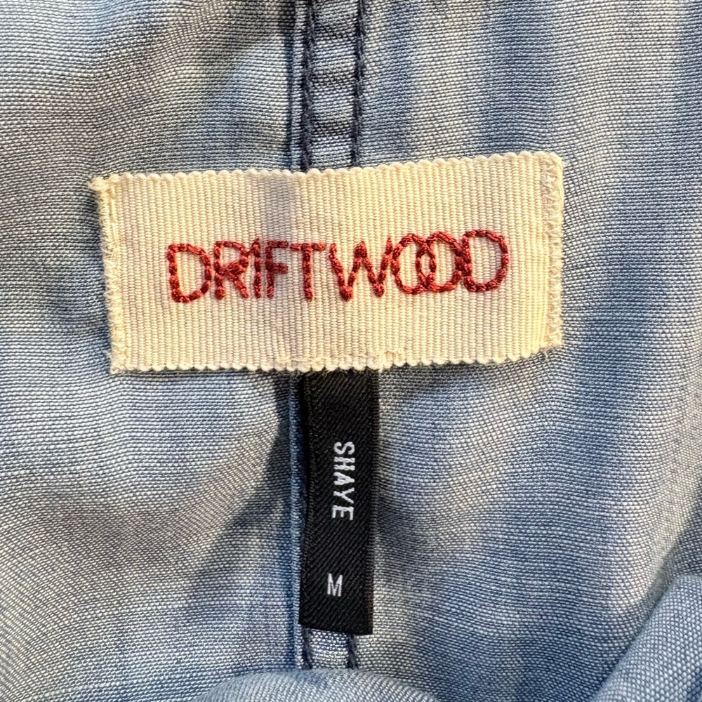 ♨️Driftwood Shaye Chambray Denim Drop-Waist Embroidered Mini Dress – Size M🧡 - Picture 7 of 9